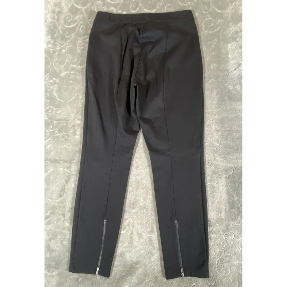 Eileen Fisher‎ Black Stretch Slim Pants Small Petite Zip Hem Rayon Blend Pull-On